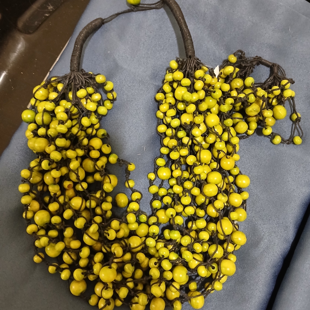 Lime Wood Beaded Necklace